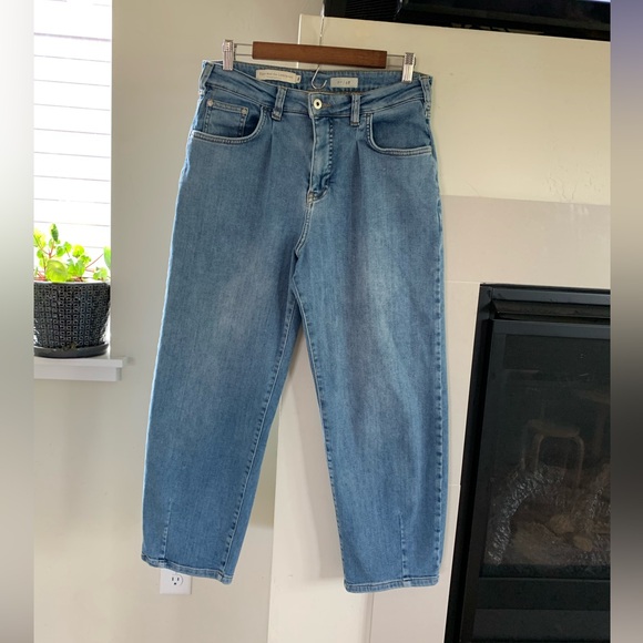 Anthropologie Pilcro women’s barrel Leg Jeans 28 ankle baggy pleat denim balloon - Picture 4 of 13